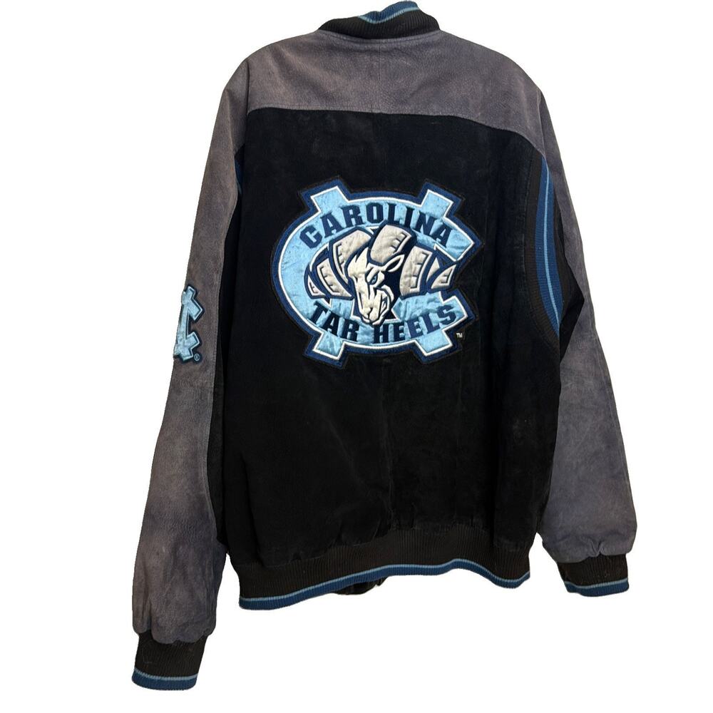 Vintage 90s G-III UNC North Carolina Tar Heels Suede Leather Bomber Jacket XL